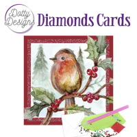 D0tty Design® - Set van 5 diamond painting kerstkaarten 15x15cm (set 6)